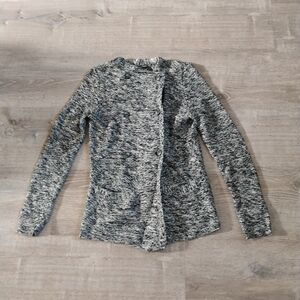 Lucky Brand Black & White Marled Double Breasted Cardigan - S